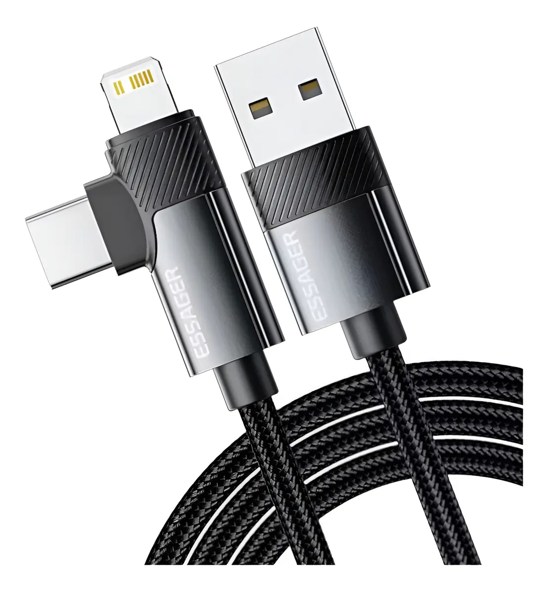 Cabo Duplo Tipo C e Iphone Essager