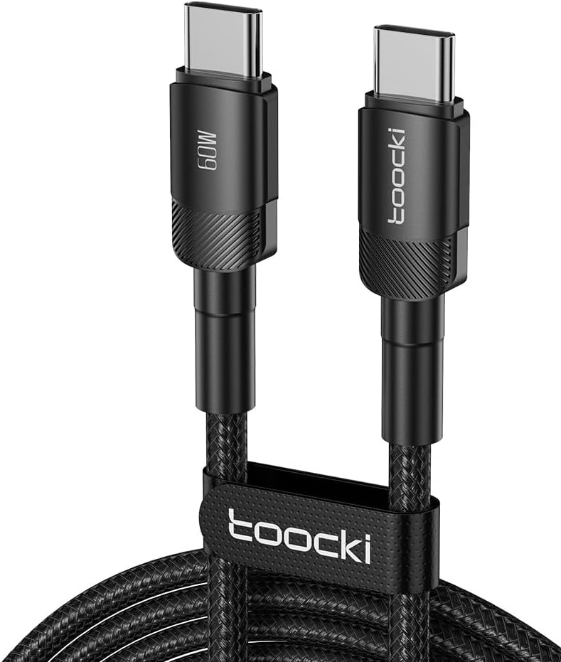 Cabo Toocki Tipo-C para Tipo-C 60W 3 Metros – Carregamento Rápido e Alta Resistência