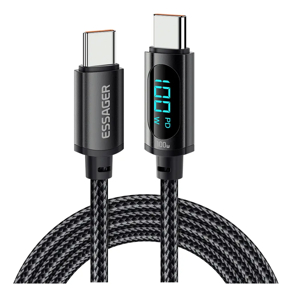 Cabo Tipo-C Para Carregador/dados 100w 2m Essager Com Display De Energia