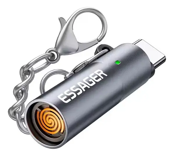 Mini Acendedor Isqueiro Elétrico Portátil Tipo-C para Celular com chaveiro Essager